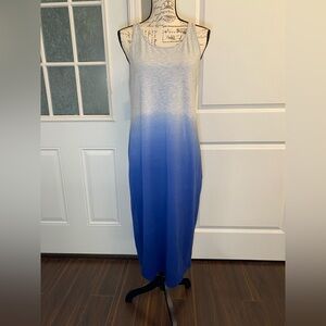 Earth Yoga Organic Cotton & Bamboo Blue‎ & Gray Ombré Sleeveless Dress - Size XL